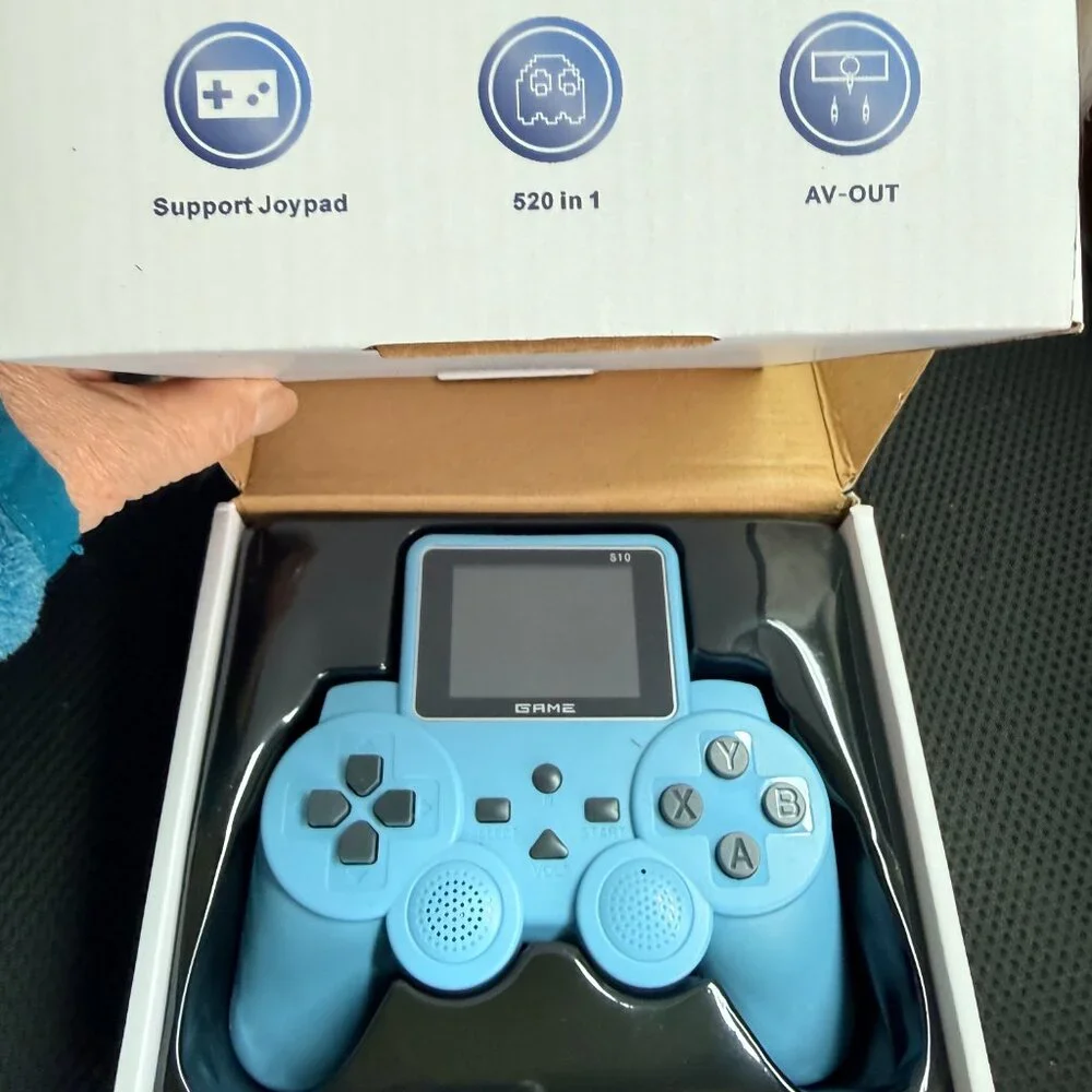 S10 Mini Remote Control Handles Handheld Console 520 Games Blue
